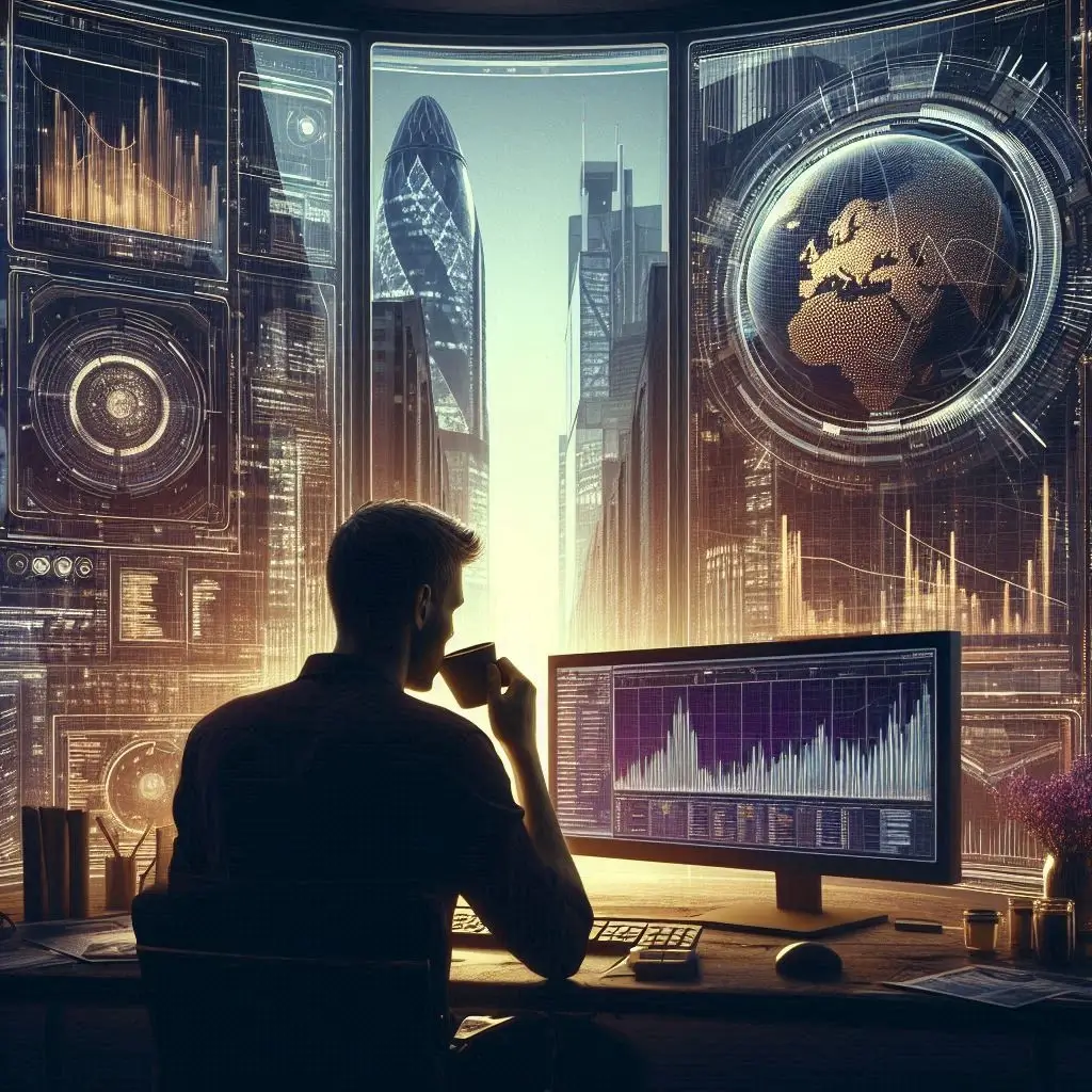 Man, sipping coffee while looking at his website analytics. AI content not only harms your search rankings but there are serious questions about the legality of AI content too.
